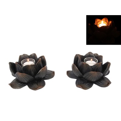 1pce 16cm Lotus Decor Candle Holder, Made of Resin 9319844539166  362148439852